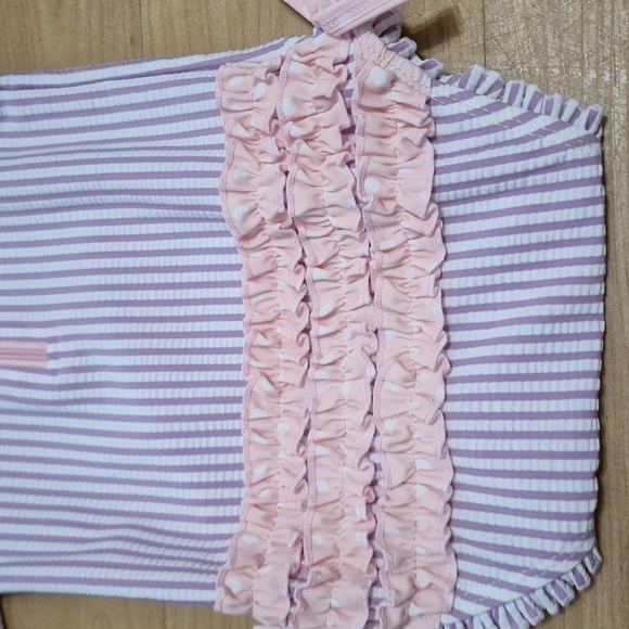 Rufflebutts Seersucker Long Sleeve Rash Guard One Piece 0-3 months - Picture 6 of 6
